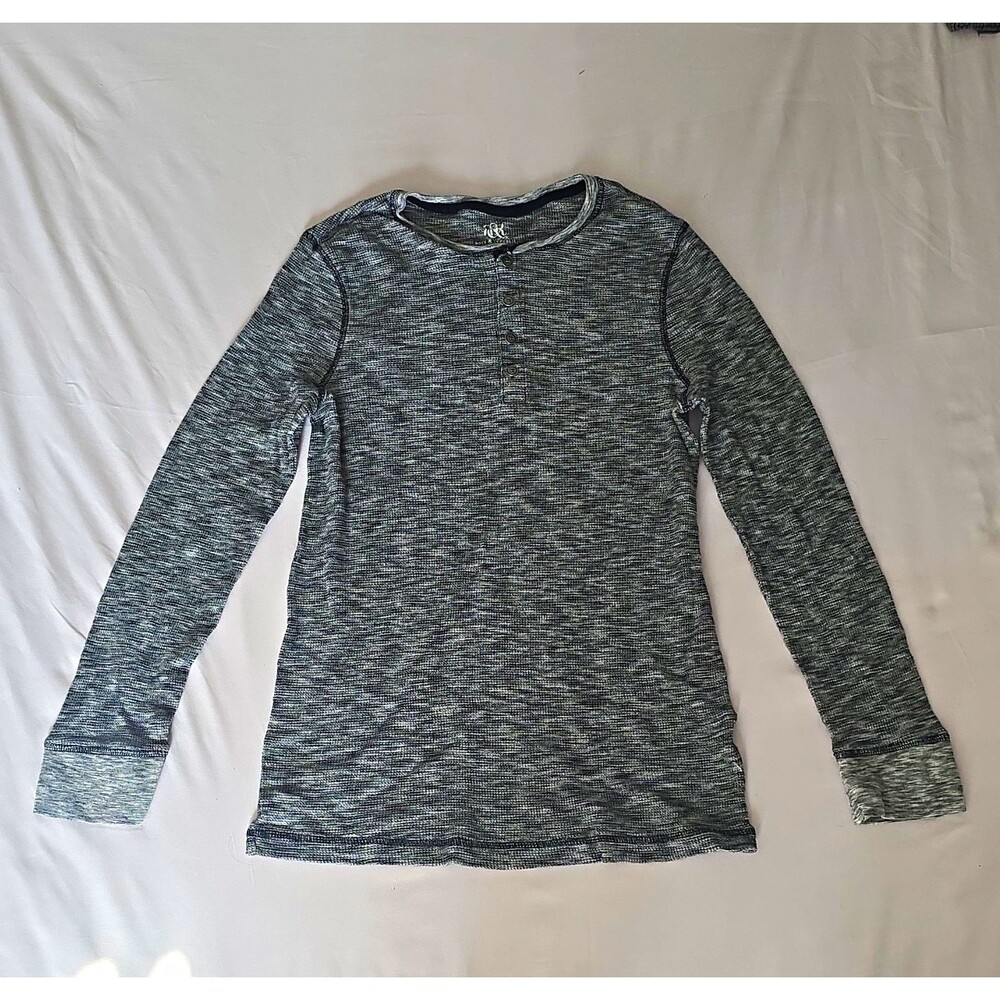 Rock & Republic Men's Heathered Gray Knit Crewneck Pullover Sweater L